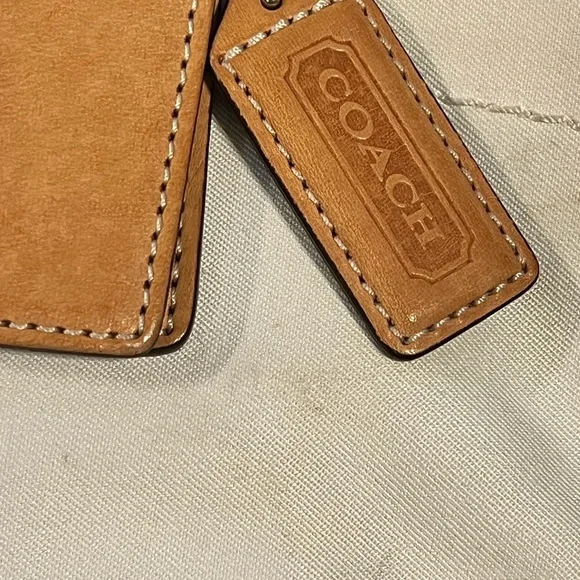 COACH Tan and Black Leather Tote Bag VINTAGE - Picture 6 of 7